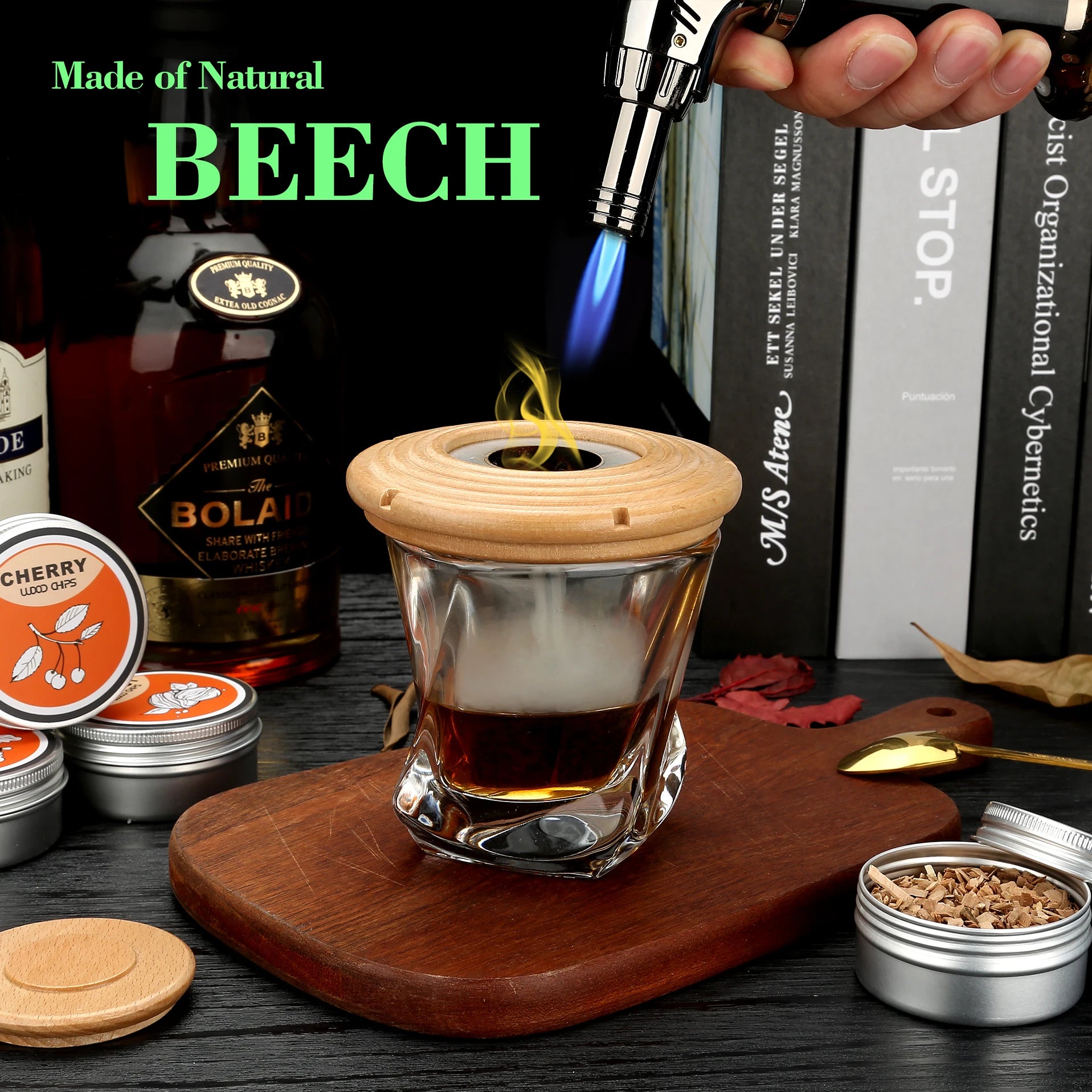 Luxury whiskey smoker kit for home bar setup