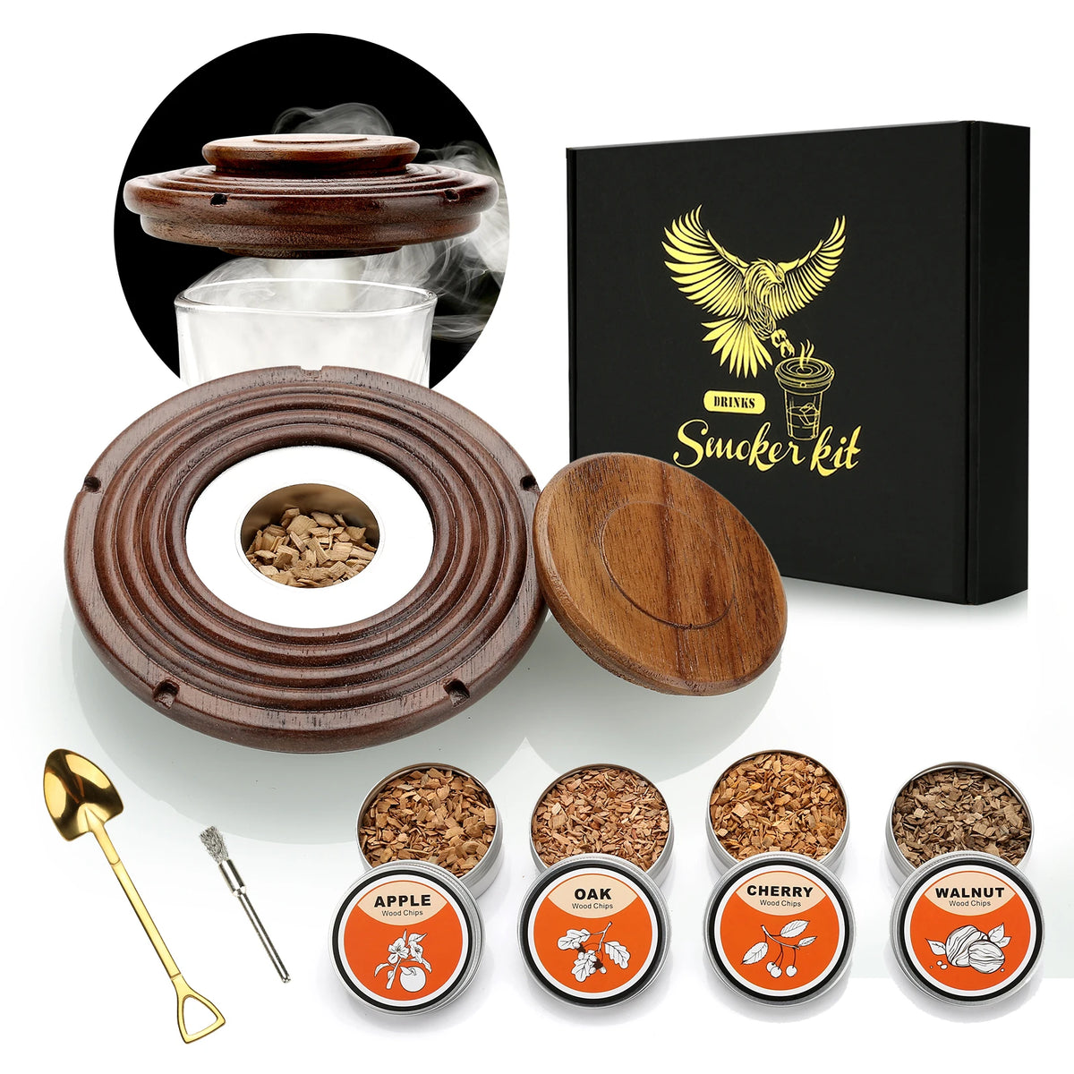 Luxury whiskey smoker kit for home bar